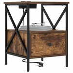 vidaXL Cabinet de chevet 2 Pièces Chêne fumé 41 5 x 40 5 x 55 cm