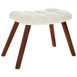 vidaXL Chaise de relaxation avec tabouret crème velours