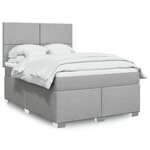 vidaXL Sommier à lattes de lit avec matelas Gris clair 160x200cm Tissu