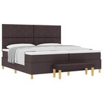 vidaXL Lit à ressorts avec matelas Marron foncé 200 x 200 cm tissu
