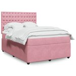 vidaXL Sommier à lattes de lit avec matelas Rose 160x200 cm Velours