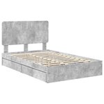vidaXL Lit de Rangement Gris béton 135 x 190 cm Bois d'ingénierie