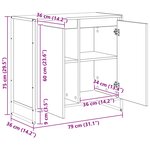 vidaXL Meuble d'appoint Chêne noir 79 x 36 x 75 cm Bois d'ingénierie