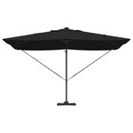 vidaXL Parasol déporté Roma avec LED Noir 352x251x265 cm Aluminium
