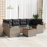 vidaXL Ensemble de canapé de jardin 7 Pièces Gris Poly rotin