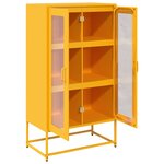vidaXL Buffet haut jaune moutarde 68x39x123 cm acier
