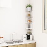 vidaXL Étagère d'angle murale Blanc 20x20x127 5 cm bois d’ingénierie