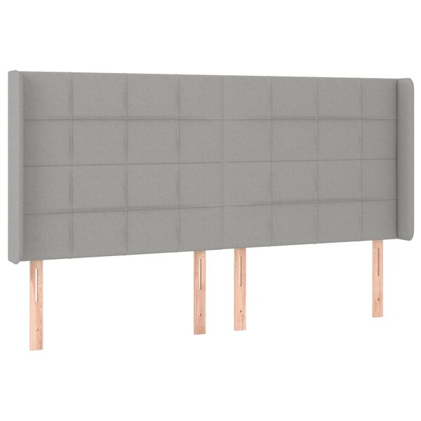vidaXL Tête de lit avec oreilles Gris clair 183x16x118/128 cm Tissu