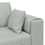vidaXL Canapé en velours avec coussin avec oreiller 3 Pièces Gris clair 208 cm Velours