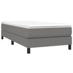 vidaXL Sommier à lattes de lit et matelas Gris foncé 90x190 cm Tissu