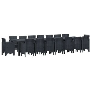 vidaXL Ensemble de salle à manger pour jardin 17 Pièces Anthracite