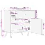 vidaXL Table de chevet Marron miel Bois massif 50 x 33 x 60 cm Durable
