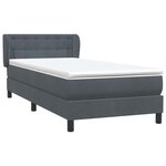 vidaXL Sommier à lattes de lit et matelas gris foncé 90x220 cm velours