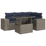 vidaXL Salon de jardin avec coussins 5 Pièces gris résine tressée acacia