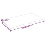 vidaXL Étagère murale 100x60x2 cm bois de chêne massif non traité