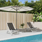 vidaXL Chaises de plage pliantes lot de 2 gris aluminium et textilène