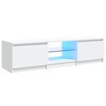 vidaXL Meuble TV avec lumières LED blanc 140x40x36 cm