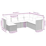 vidaXL Salon de jardin avec coussins 7 Pièces gris clair résine tressée