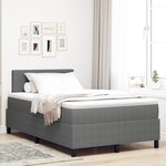 vidaXL Lit à Ressorts avec Matelas & Lumière LED Gris Clair Petit Double Tissu en Velours Côtelé