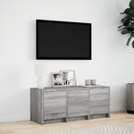 vidaXL Meuble TV avec LED sonoma gris 97x34x40 cm bois d'ingénierie