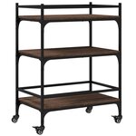 vidaXL Chariot de cuisine chêne marron 65x40x86 5 cm bois d'ingénierie