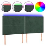 vidaXL Tête de lit à LED Vert foncé 180x5x118/128 cm Velours