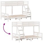 vidaXL Lit superposé sans matelas 90x200/120x200 cm blanc bois massif