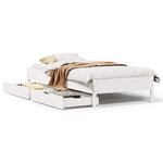 vidaXL Cadre de lit sans matelas blanc 90x190 cm bois de pin massif