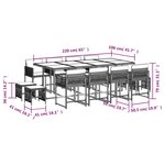 vidaXL Ensemble à manger de jardin et coussins 13 Pièces beige