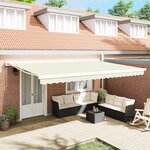 vidaXL Auvent Rétractable Automatique Crème 500x300 cm
