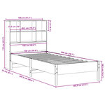vidaXL Lit bibliothèque sans matelas cire marron 100x200 cm pin massif