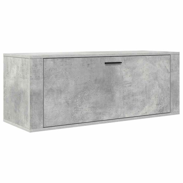 vidaXL Armoire à chaussures murale Gris béton 100x35x38 cm