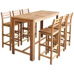 vidaXL Table et chaises de bar 7 Pièces Bois d'acacia massif