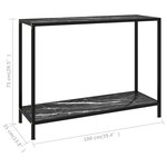 vidaXL Table console Noir 100x35x75 cm Verre trempé