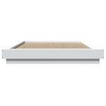 vidaXL Cadre de lit avec lumières LED blanc 140x190 cm bois ingénierie