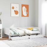vidaXL Lit de jour et tiroirs sans matelas blanc 90x190 cm bois massif
