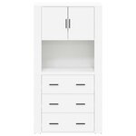 vidaXL Buffet haut Blanc Bois d'ingénierie