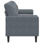 vidaXL Canapé 3 places avec oreillers gris foncé 210 cm velours