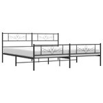 vidaXL Cadre de lit métal sans matelas avec pied de lit noir 183x213cm