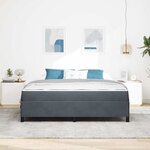 vidaXL Cadre de lit avec matelas Gris foncé 180 x 200 cm tissu