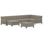 vidaXL Salon de jardin 7 Pièces avec coussins Gris Résine tressée