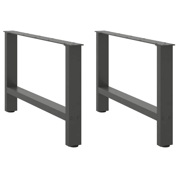 vidaXL Pieds de table basse Anthracite 2 pièces 70 x (42-43) cm Acier