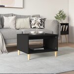 vidaXL Table basse Noir 60x50x40 cm Bois d'ingénierie