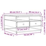vidaXL Table basse sonoma gris 80x80x45 cm bois d'ingénierie