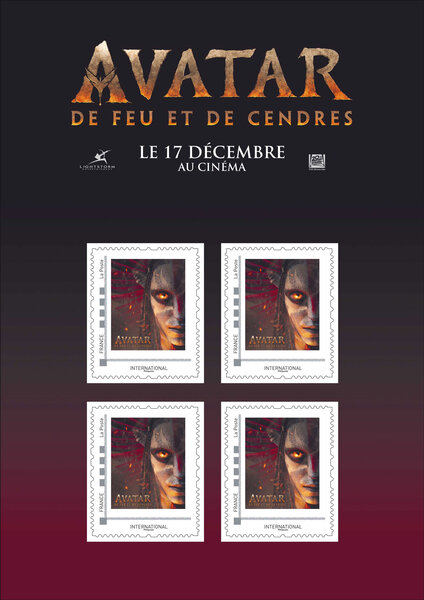 Collector 4 timbres - Avatar - De feu et de cendres - Lettre internationale
