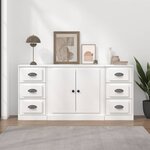 vidaXL Buffets 3 Pièces Blanc Bois d'ingénierie