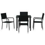 vidaXL Ensemble de jardin de 5 pièces Noir Poly Rattan