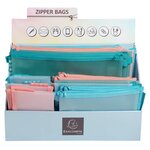 Présentoir De 36 Pochettes Zip A4-a5-a6 Chromaline Pastel - Couleurs Assorties - Exacompta