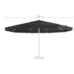vidaXL Tissu de remplacement pour parasol d'extérieur Noir 515 cm