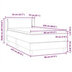 vidaXL Sommier à lattes de lit avec matelas noir 80x220 cm velours